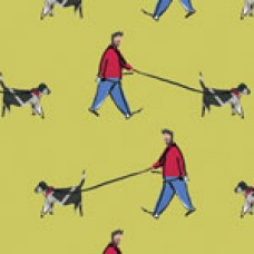 Dog Walker Cushion Chartreuse Dog Walker Cushion Chartreuse